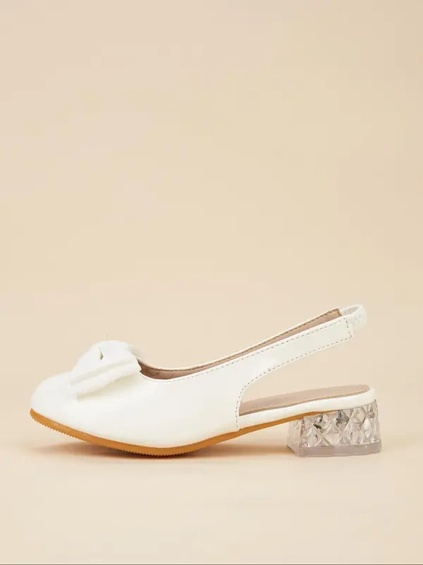 Girl's Elegant Bowknot Design High Heel Shoes, Cute Comfortable Princess Shoes for Party, Daily Clothing Decor for Kids 3