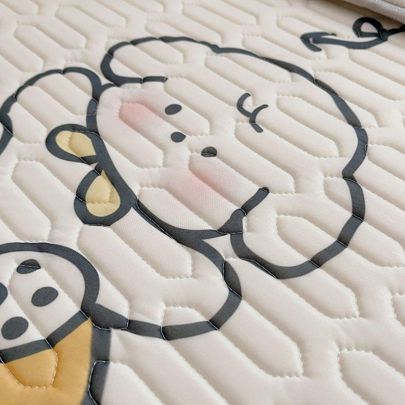 Product Introduction of Cartoon large edition printed cool silk baby anti slip cool mat 60x120cm two-piece set with buckwheat core mattress pillow combination 5