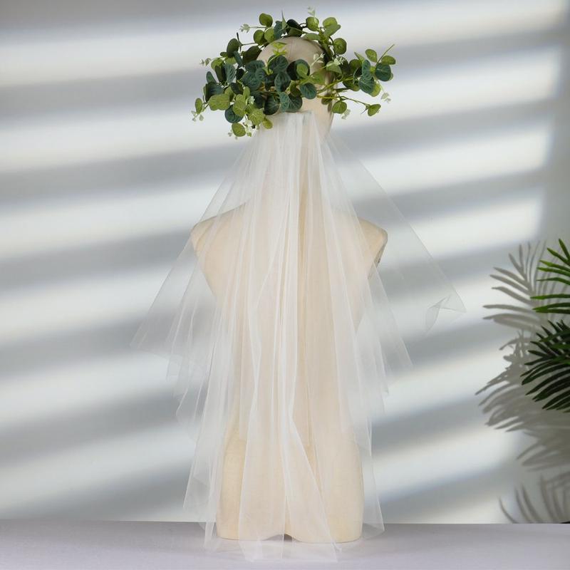 Product Introduction of Wedding Accessories Short Simple Two Layer Photo Veil With Comb Bridal Veil Wedding Veil Women's Tulle 12