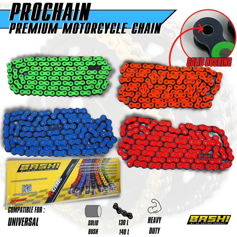 RANTAI MOTOR WARNA HEAVY DUTY SOLID BUSHING BASHI PROCHAIN COLOURED ...