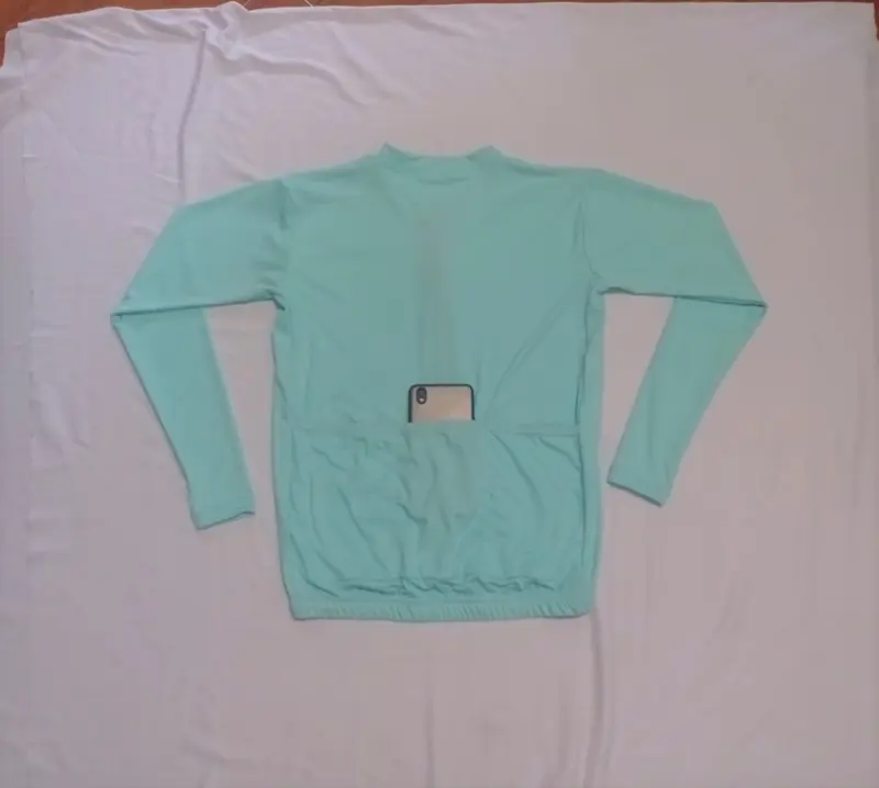 Jersey Sepeda Aero Roadbike / Baju Sepeda Lengan Panjang  - Marble Biru Tosca Uniseks Pria Wanita Nyaman 1