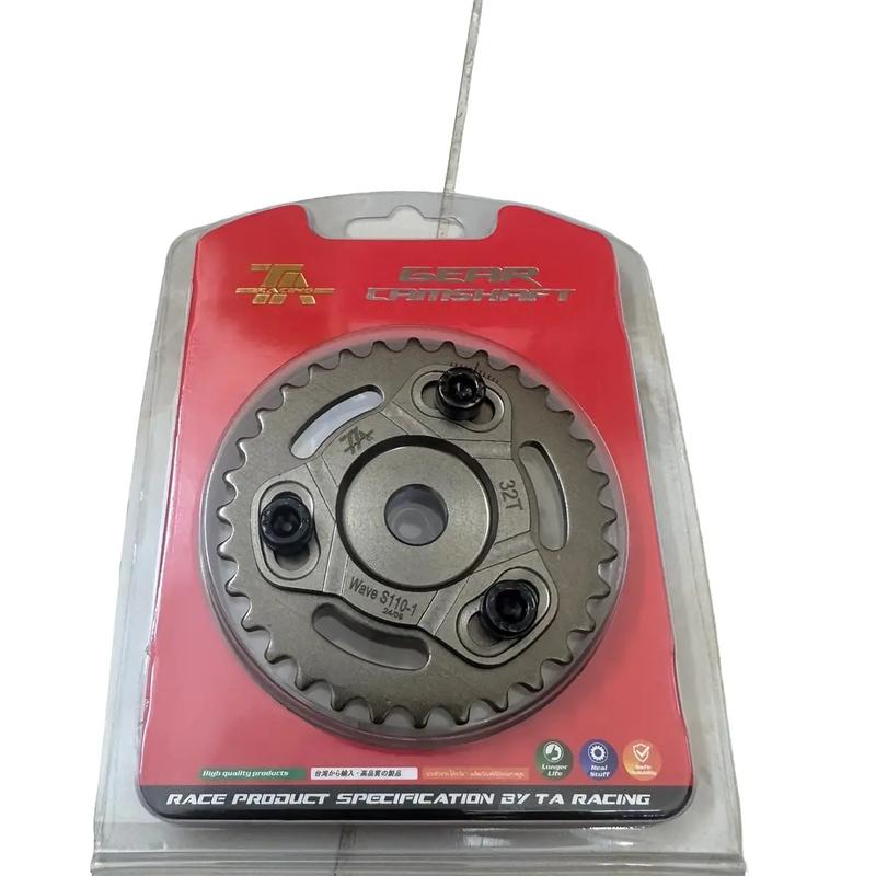 BÁNH CAM TĂNG CHỈNH 1 LỖ TA RACING 32 RĂNG CHO WAVE 110 ĐẦU VUÔNG, FUTURE NEO, MSX ( LƯU Ý DÙNG CHO CAM 1 LỖ ỐC )