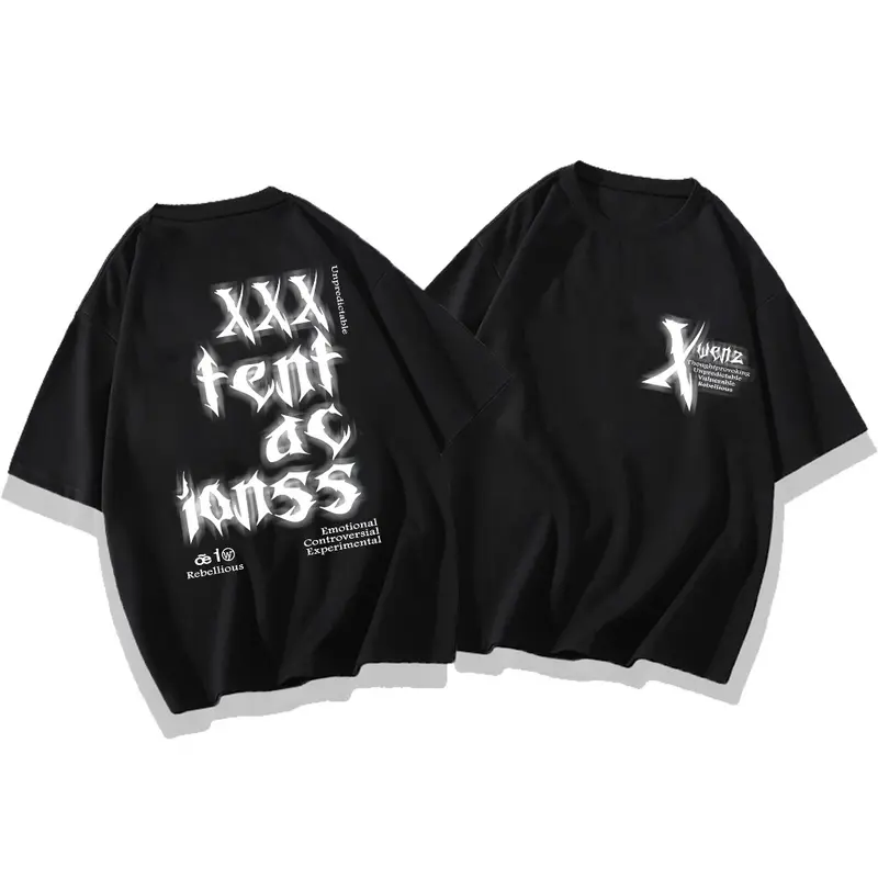 Kaos Distro Unisex Vintage Oversize | Xtentacionss Retro | Black Letter 100% katun 4