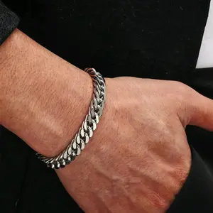 GELANG RANTAI BAJA TITANIUM STAINLESS STEEL PRIA KEREN ANTI KARAT Bracelets Aksesoris
