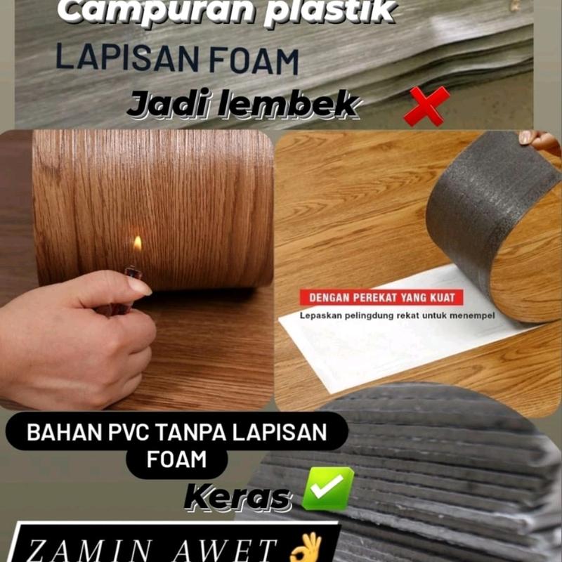 PARKET VYNIL LANTAI KAYU VYNIL STIKER LANTAI PREMIUM BAHAN PVC ZAMIN TEBAL UK 91.4 X 15.2CM Lem 2