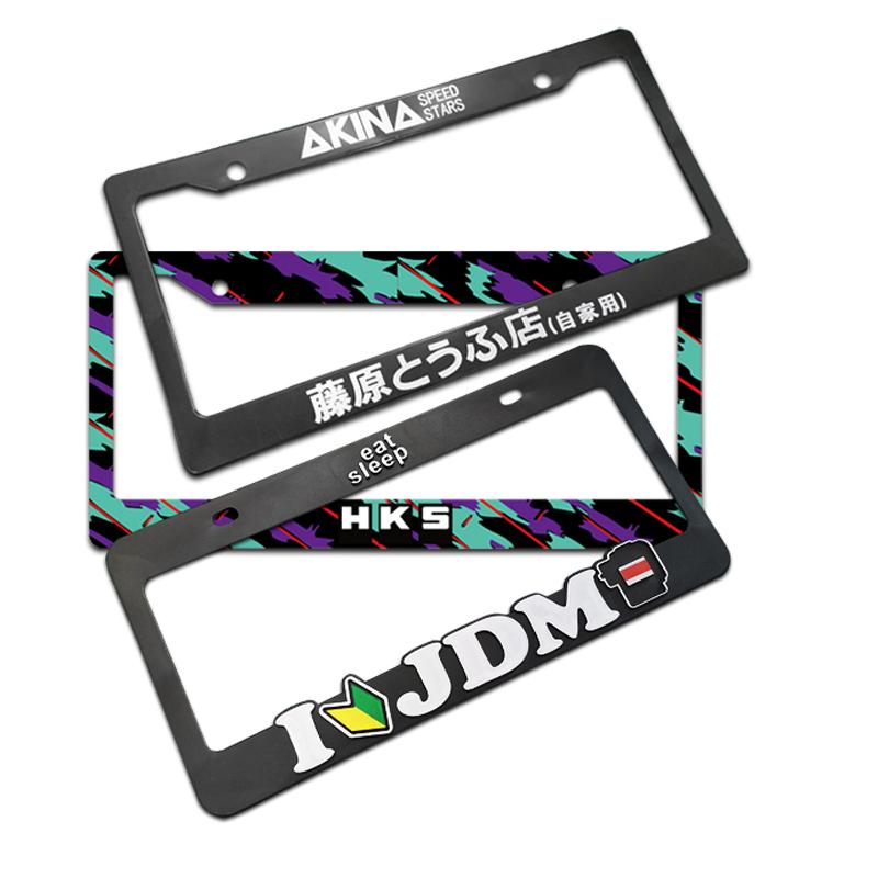 Spot Goods COD  Universal 1PCS ABS US Car License Plate Frame Cover JDM Nightkids Speedhunter Number Plate Holder 1