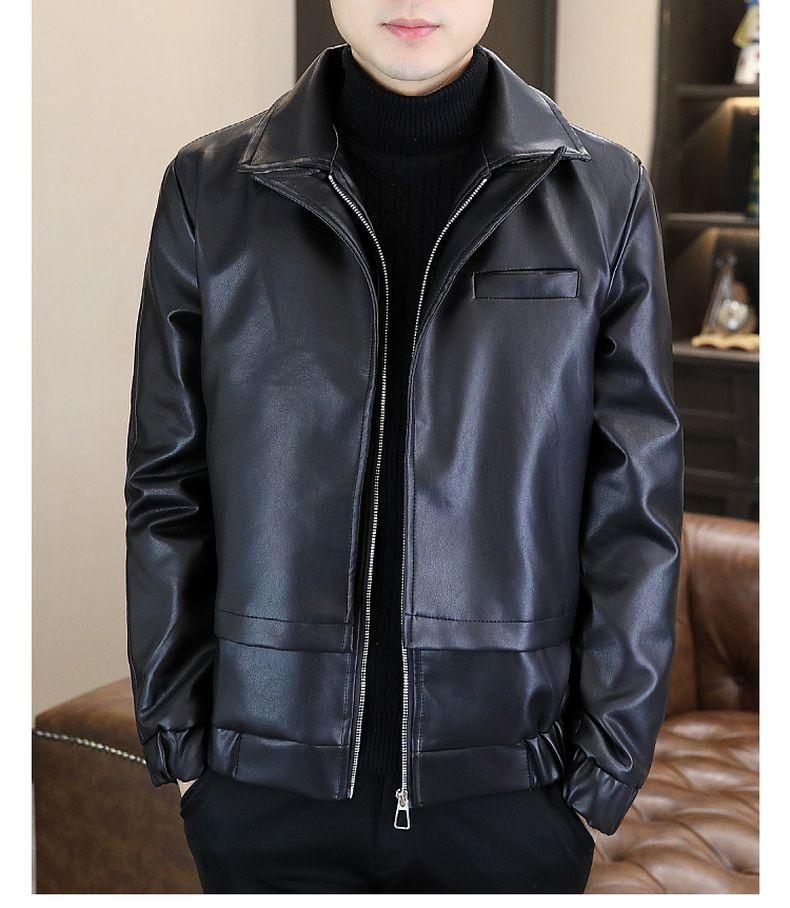 Product Introduction of High-End Leather Men's Casual Jacket Korean-Style Slim-Fit Motorcycle Clothing Leather Jacket Long-Sleeved Jacket Cold-Proof Raccoon Coat Parent 33