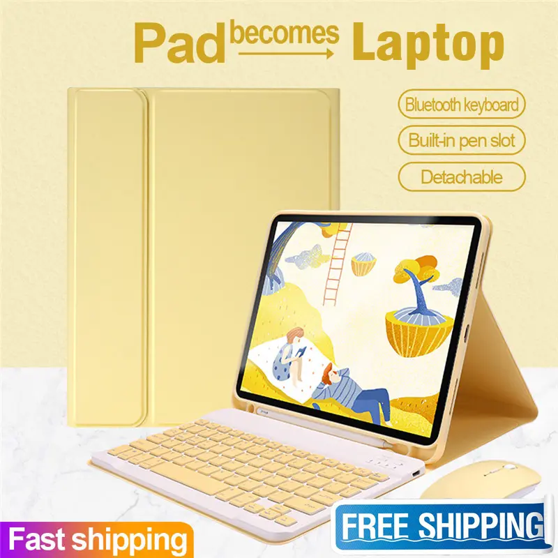 Keyboard Case for iPad Air6 11inch M2 2024 10.2 9th Generation Pro11 Air3 Pro 10.5 7th Cover With capacitive pen holder