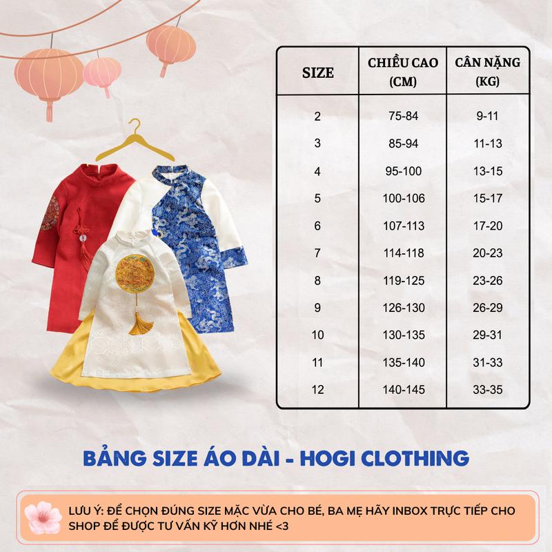 Áo dài bé trai Hogi màu đỏ thêu rồng tròn chất liệu nhung chéo cao cấp, áo dài tết đủ size - Hogi clothing 9
