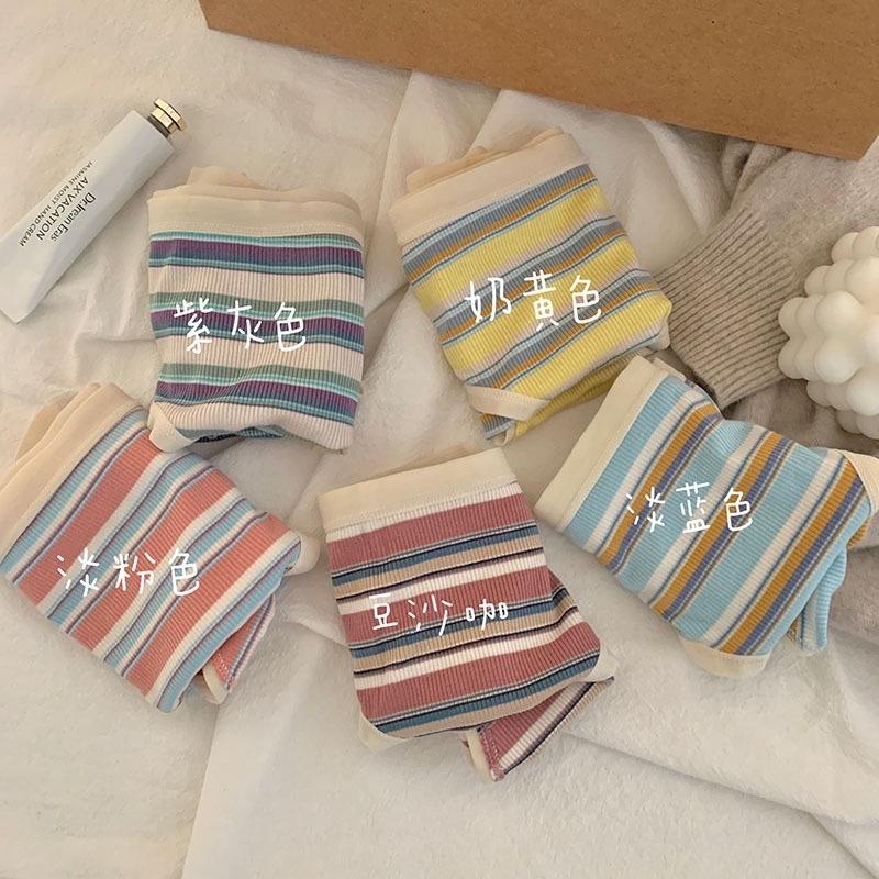 Product Introduction of Set 5 quần lót cotton gân tăm phối kẻ 0
