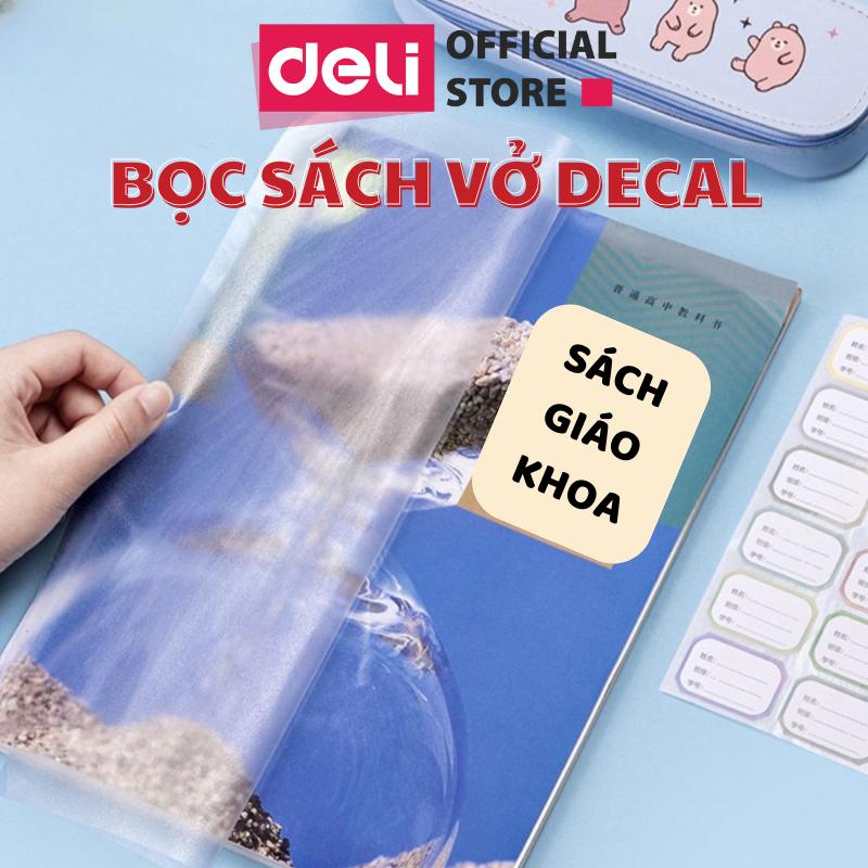 Bọc sách vở decal cho học sinh Deli - 10 chiếc Tệp - Chống nước chống bụi - Phù hợp với nhiều loại sách vở học sinh các cấp