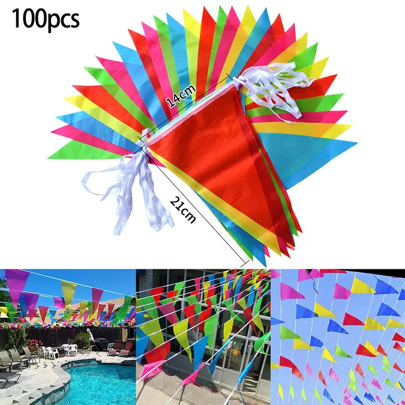Cờ Tam Giác, Nhiều Màu, Biểu Ngữ Cờ Đuôi Nheo, 50M, Thích Hợp Cho Lễ Hội Và Trang Trí Ngoài Trời 2