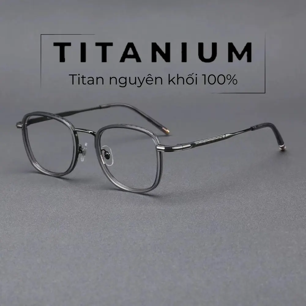 Gọng mắt kính Titanium cao cấp, Vintage Edition hàng nhập Nhật, bảo hành 3 năm, có thể thay mọi loại tròng mắt. Kính Mắt Mắt Kính Tròng Kính Nam DP76