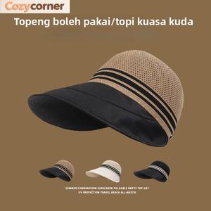 Topi Nelayan, Bernafas, Rekaan Berongga, Fesyen Wanita, Topi Matahari dengan Tali Topeng dan Bukaan Ekor Kuda, Boleh Laras, Topi Perlindungan UV