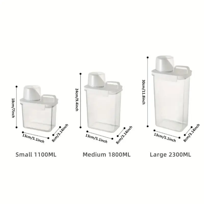 Clear Cereal Container with Cup, 1 Count Portable Rice Dispenser, Food Storage Container for Home Kitchen Supplies 1