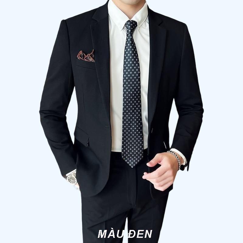 Combo 6 Món Bộ vest nam cao cấp lịch lãm chuẩn form cho phái mạnh Phong cách trẻ trung tặng Cavat + Ghim cài vest + Quần Sịp Nam + Móc treo Vest. Menswear vietnam custom Áo