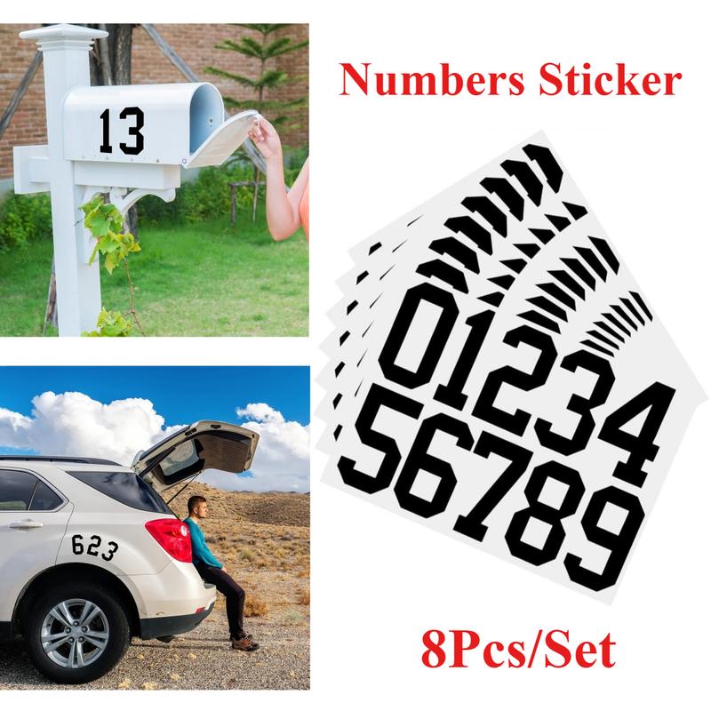 P82D 5 Sheets Self-Adhesive Vinyl Stickers Mailbox Number Stickers Water Proof House Address Number Decal Home Decor,2 Inches - 15