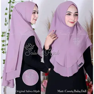 KHIMAR OVAL PARI 2 LAYER JUMBO CERUTY BABY DOLL Panjang Muslim Syari Jilbab Kerudung