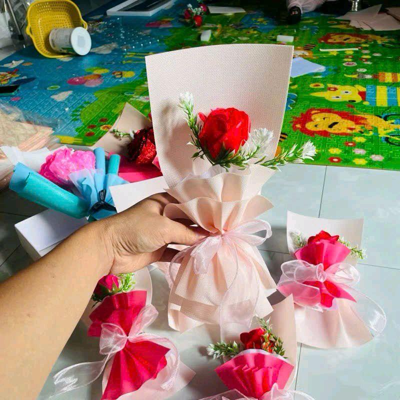 hoa hồng sáp 1 Bông kèm túi làm quà tặng 1