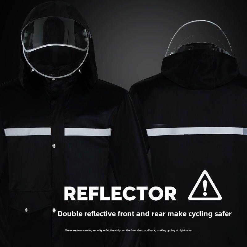 Product Introduction of [2025 Hot Sale] High Quality New Hot Sale Large Raincoat Rain Pants Suit Full Body Split Waterproof Men Raincoat Loose Reflective Electric Car Motorcycle Double Layer Slim Thickened Rainproof 4