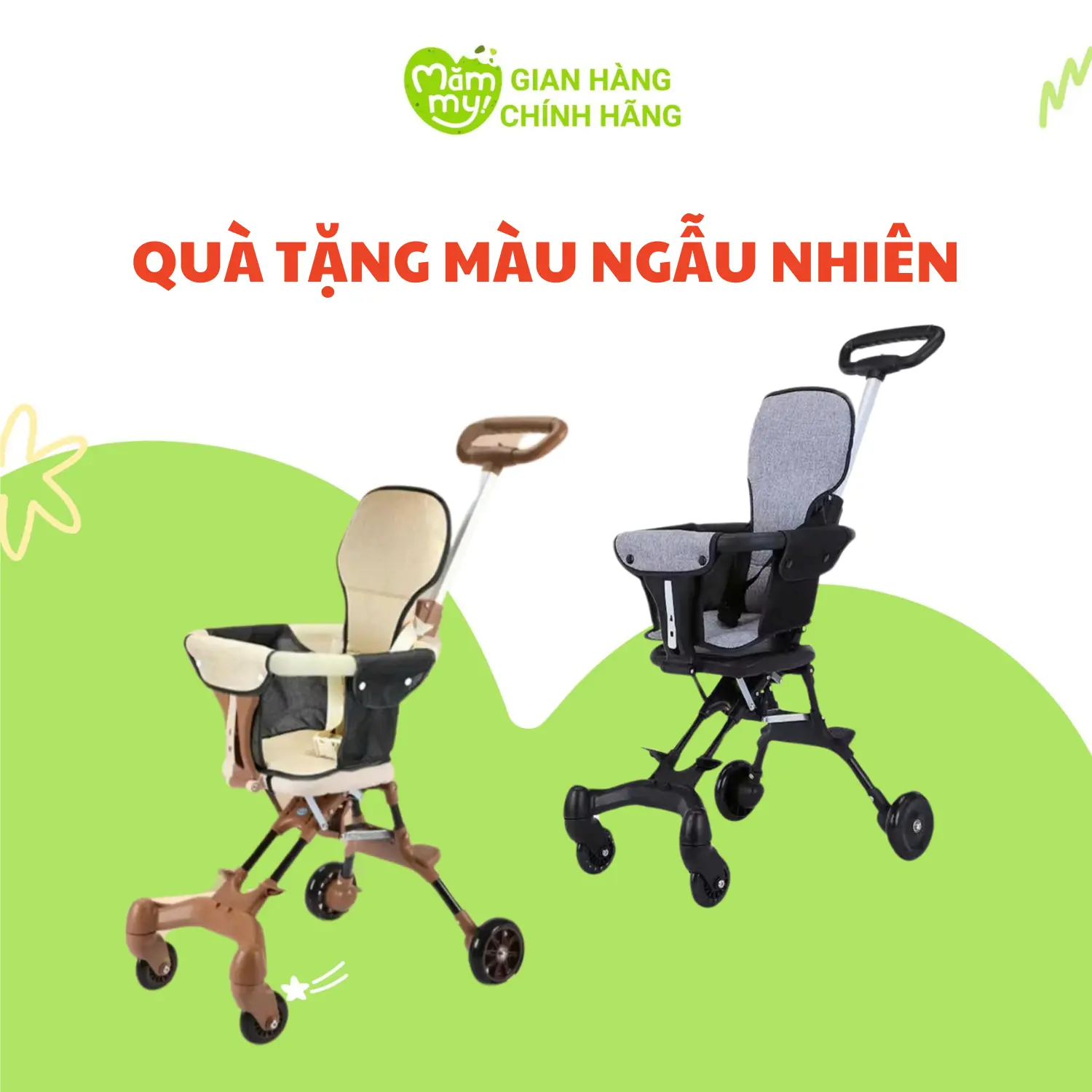 [GIFT] XE ĐẨY GẤP GỌN - Màu ngẫu nhiên