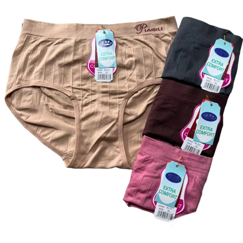 PAKE 6 PCS DAN 12 PCS Celana Dalam Wanita Kualitas Bahan Rajut PIAOLI serat bambu Motif Pendek 2