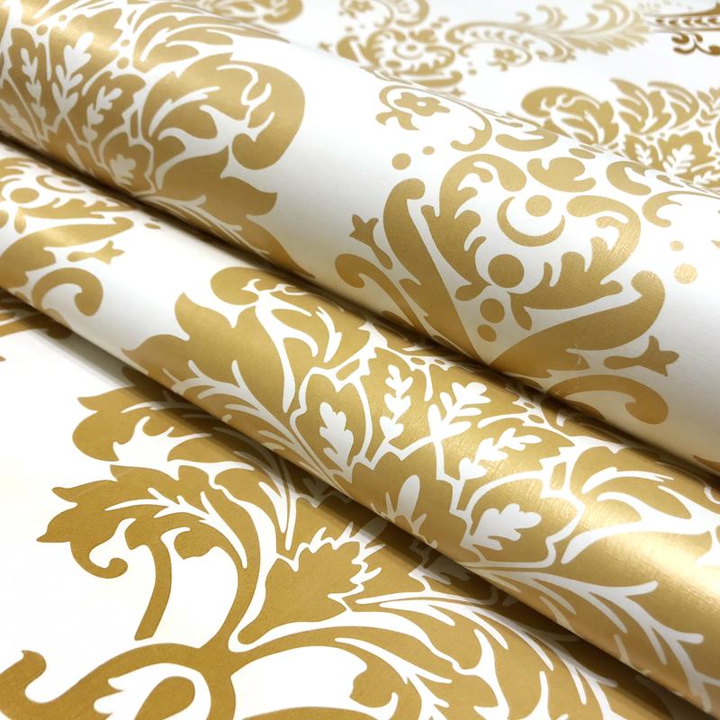 Murah Wallpaper Sticker Dinding Putih Motif Batik Damaskus Mewah Elegan Cantik 10 m 3