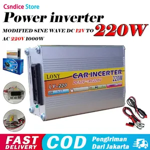 Power Inverter 220 Watt inverter 220W DC 12V ke AC 220V Perubah Arus Listrik DC to AC Lampu Kipas Angin Charger