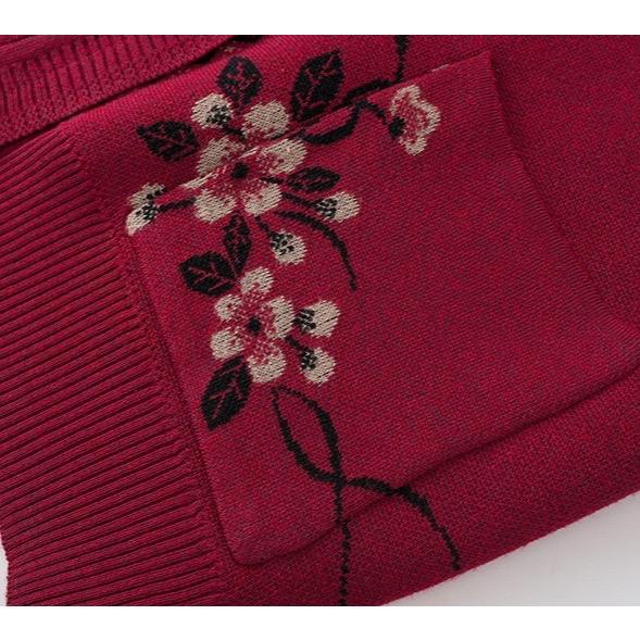 Áo  cardigan len trung niên cài cúc tay dài cho mẹ chất liệu len dệt kim mềm mịn Top Women Xanh Sen Voi 7