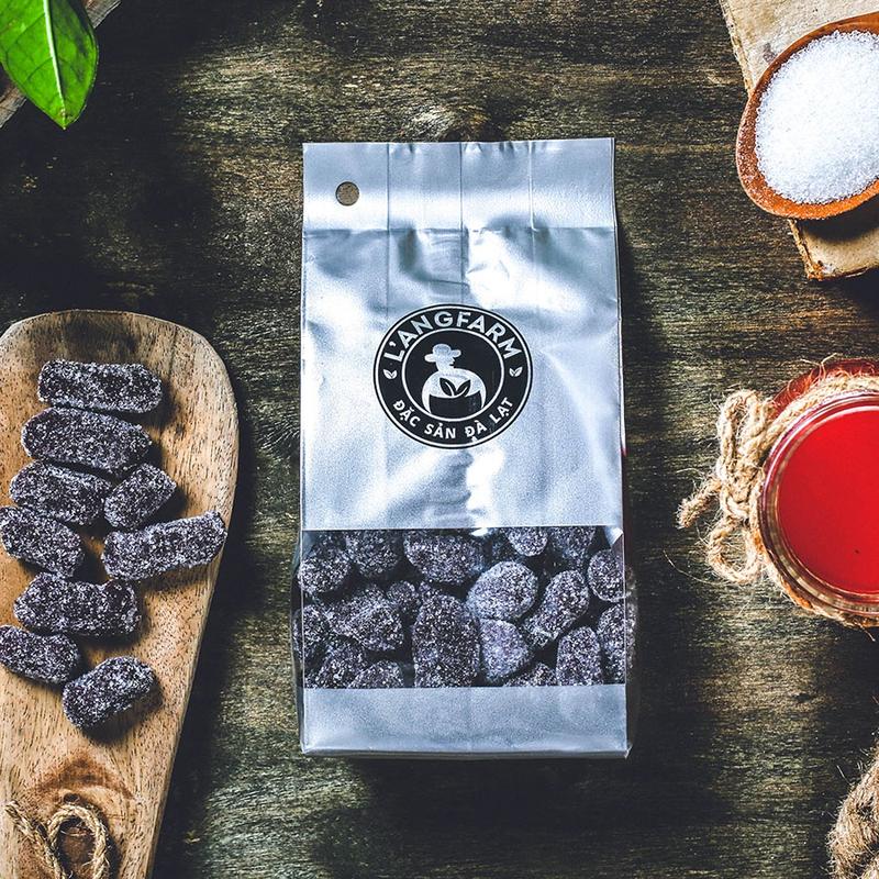 Kẹo hương dâu tằm L'angfarm, 180g, bịch, mẫu túi bạc Chua Snack Ăn Vặt