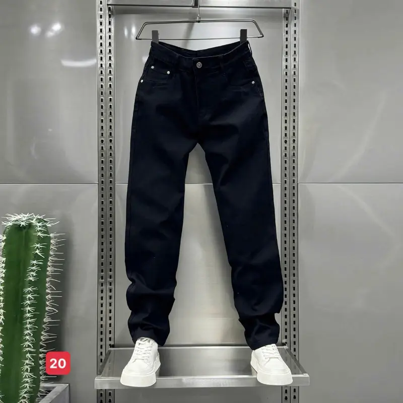 Quần jean dài nam màu đen wash trơn chất bò co dãn nhẹ QJ20 kiểu dáng skinny Menswear Pants 0