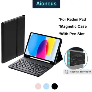 Magnetic Bluetooth Keyboard Case for Redmi Pad 2 Pad 2Pro POCO Pad M1 12.1" 2025 Redmi Pad SE 8.7inch 11inch Flip Smart Book Cover Case Xiaomi Pad 6/6pro Xiaomi Pad 7With Pen Slot