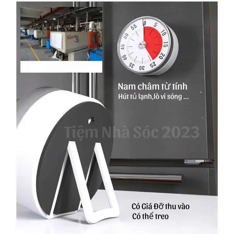 Đồng hồ đếm ngược Mechanical Timer,Đồng hồ hẹn giờ đếm ngược loại lớn 8cm giúp trẻ làm quen thời gian 7