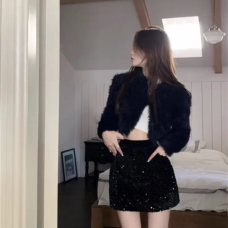 Chân váy kim sa lấp lánh bling đi tiệc đi bar cafe Noel cho nữ 55-90kg Lisa.Bigsize 4