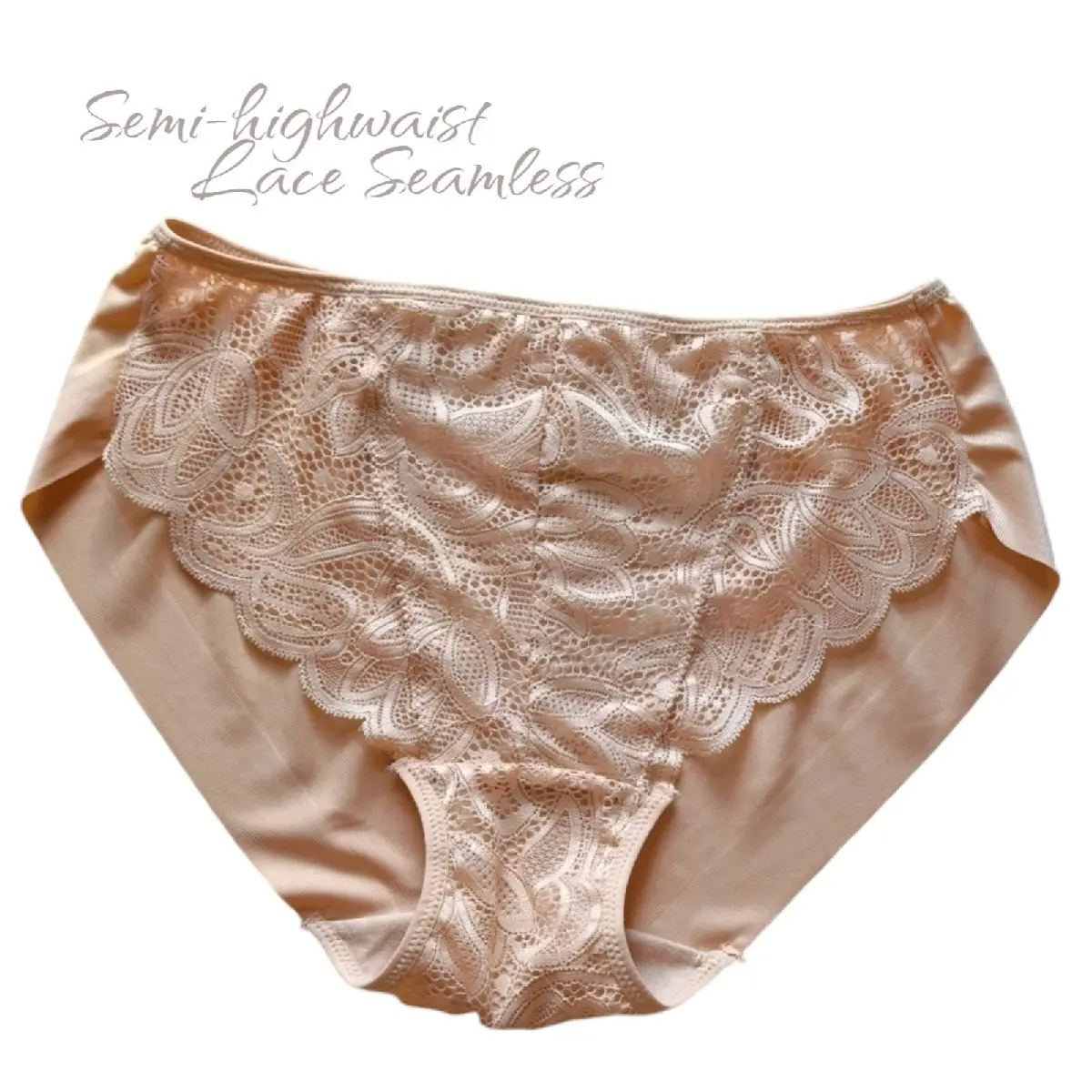 VS Inspired Semi-Highwaist Lace Seamless Women Elegant Lingerie