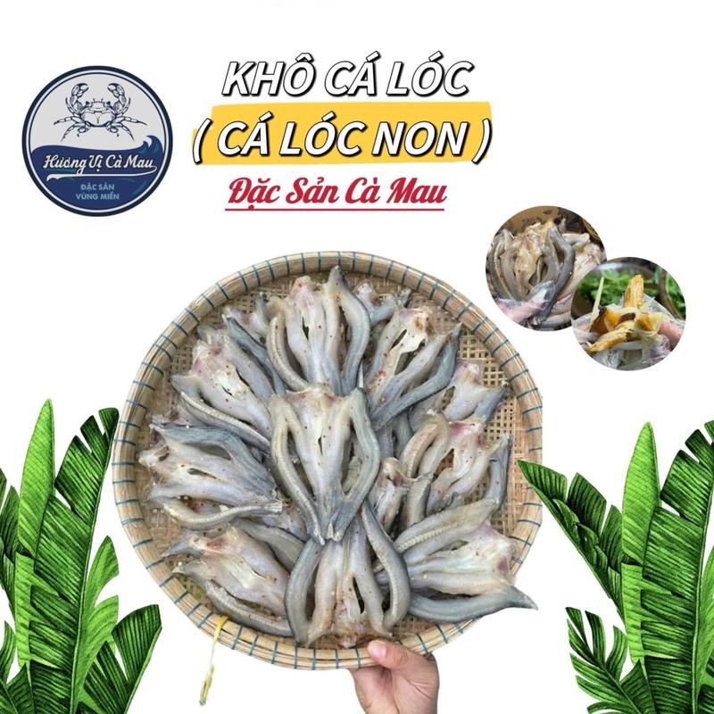 Khô Cá Lóc Non Ướp Xẻ + Vị Ngon + Hương Vị Cà Mau + Loại Túi 500g + Food thức ăn hải sản sấy khô vừa ăn không Cay
