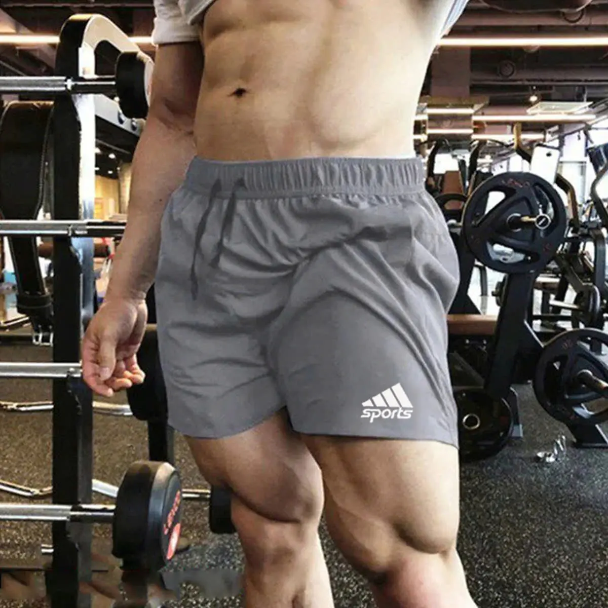 QUẦN ĐÙI THỂ THAO, CHẤT MÈ THÁI THOÁNG MÁT, CO GIÃN 4 CHIỀU. SIZE 45 - 100 kg. MẪU SPORTS KẺ 3 VẠCH
