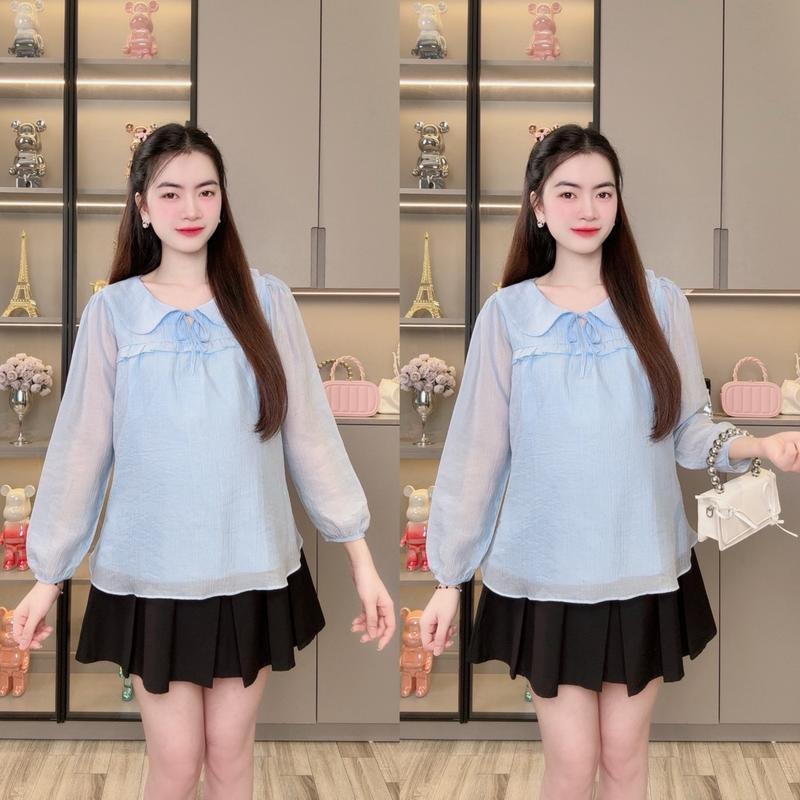 ẢNH THẬT 40 - 80kg Áo Bầu Babydoll Thu Đông Công Sở Dài Tay 6 Màu Chất Tơ Tằm 2 Lớp Mền Mịn Xinh Thích Hợp Dự Tiệc Đi Chơi