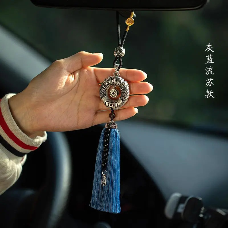 Đồ Trang Trí Treo Xe Hơi, Rồng Tốt Lành May Mắn, Phụ Kiện Treo Nội Thất Ô Tô, Kết Cấu Bạc Sterling Cao Cấp Sáng Tạo, Mặt Dây Chuyền Gương Chiếu Hậu Ô Tô, Đồ Trang Trí Treo 5