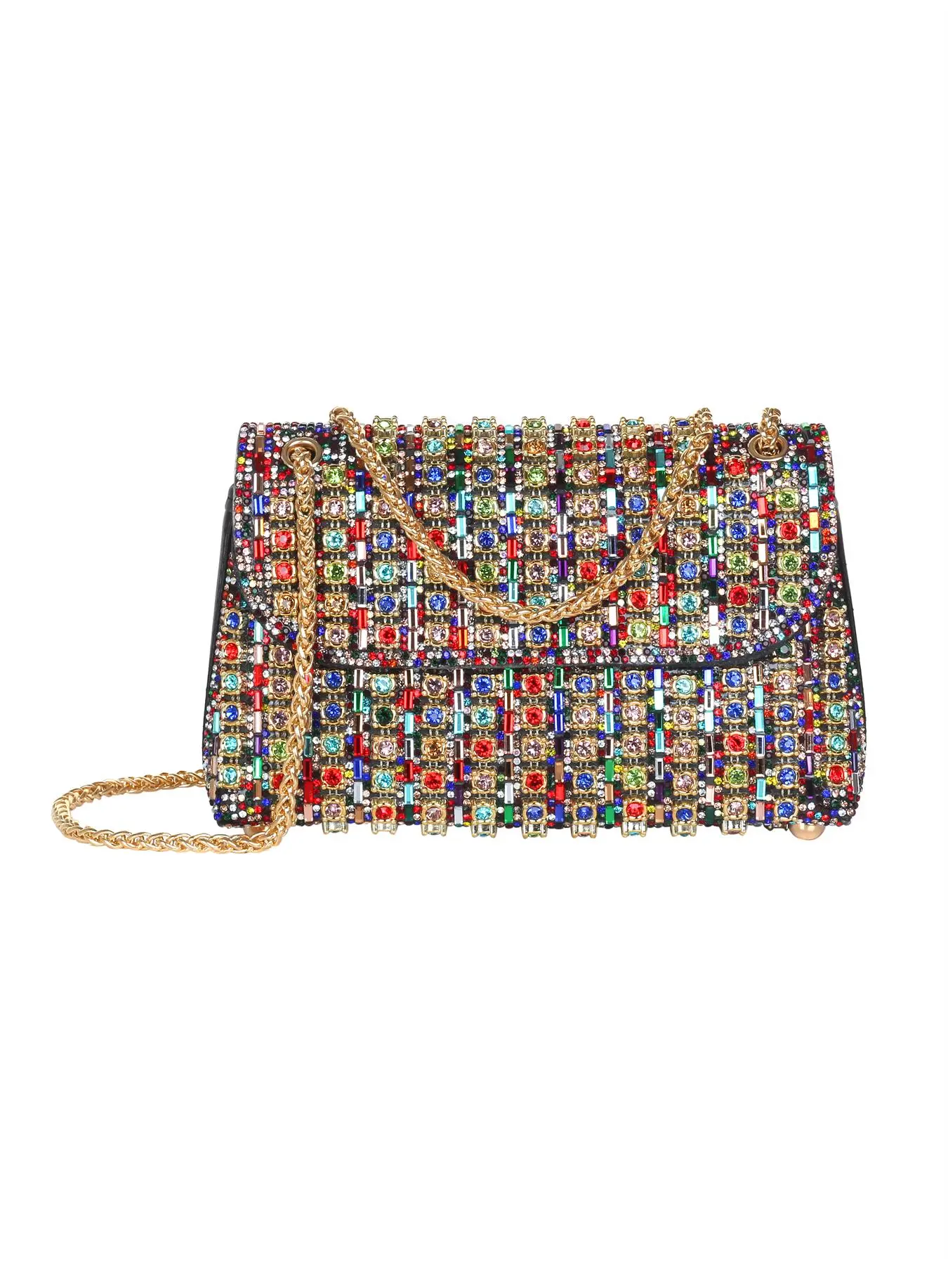 Women's Fashionable Rhinestone Decorated Evening Bag, Casual Trendy Exquisite Crossbody Bag with Chain Strap, Versatile High-quality Daily Commuting & Shopping Bag, Ladies Purse