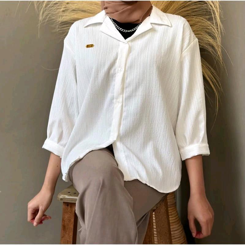 Inara shirt - Kemeja Kancing Korean style Basic Ledy Crush Wanita Oversize 7