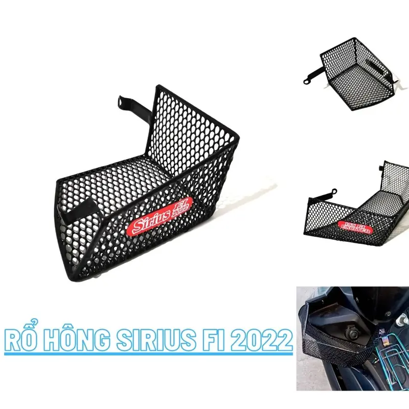 Rổ đựng đồ xe máy thép nhúng nhựa cao cấp, giỏ hông xe máy đựng chai nước gắn dễ dàng chắc chắn 8