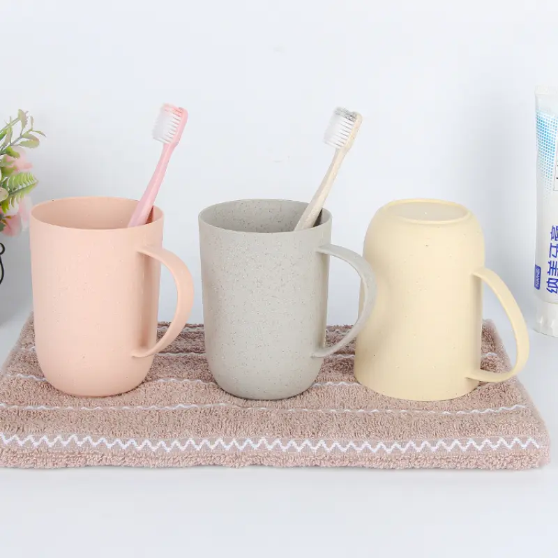 Wheat Straw Mouthwash Cup Household Teeth Brush Cup Washing Cup Brush Teeth Bulb Plastic Tumbler 3