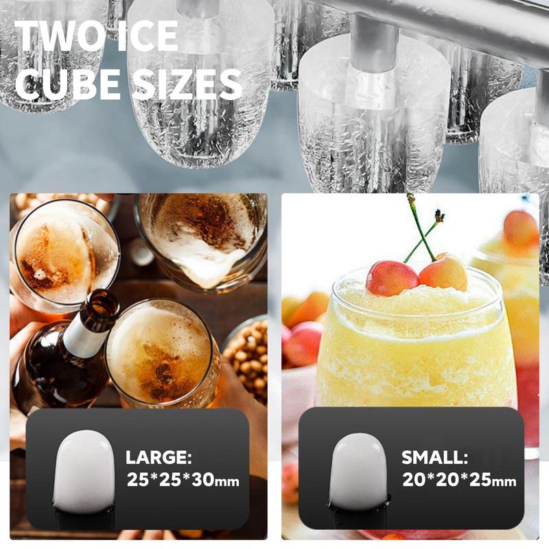 Portable Ice Maker, Countertop Ice Machine with Ice Scoop & Basket, Ice Maker Machine with Self-Cleaning Function for Home, Office, Party 7