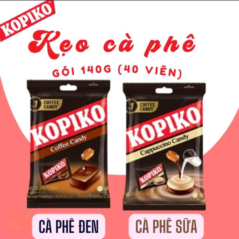  Kẹo Cà Phê Kopiko gói 140gram ~ 40 viên   vị cf đen & cf sữa   Snack Food Candy Viên Kẹo Cafe 