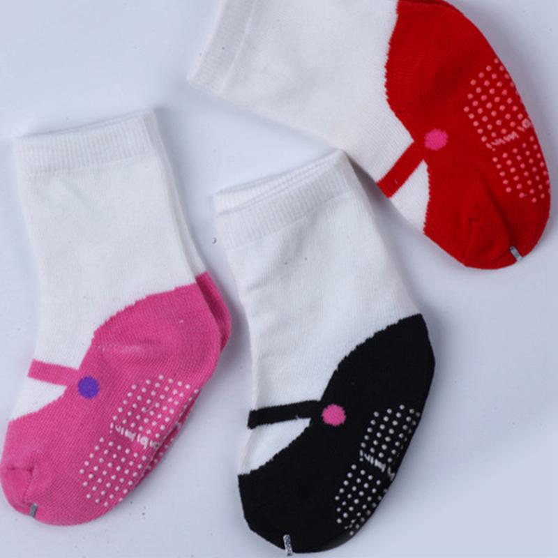 Tất Đi Trong Nhà Chống Trượt Cho Em Bé Gái, Chất Liệu Cotton, Thiết Kế Chắp Vá, Thoáng Khí, Kiểu Tất Ngắn 4