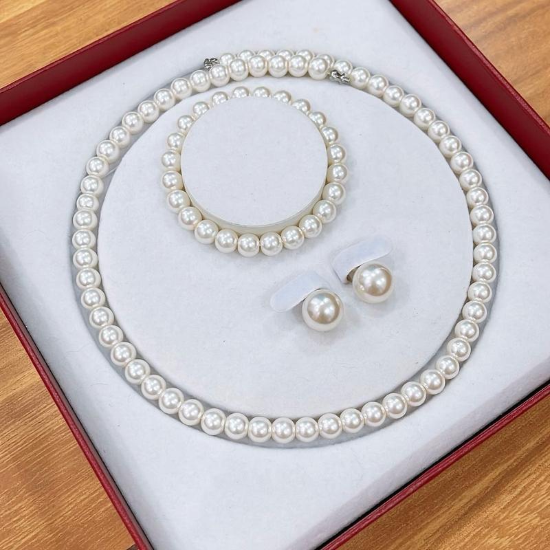 Set bộ 3 chi tiết vòng cổ, vòng tay, hoa tai ngọc trai Tổng Hợp fullbox Hàng nặng tay chắc chắn