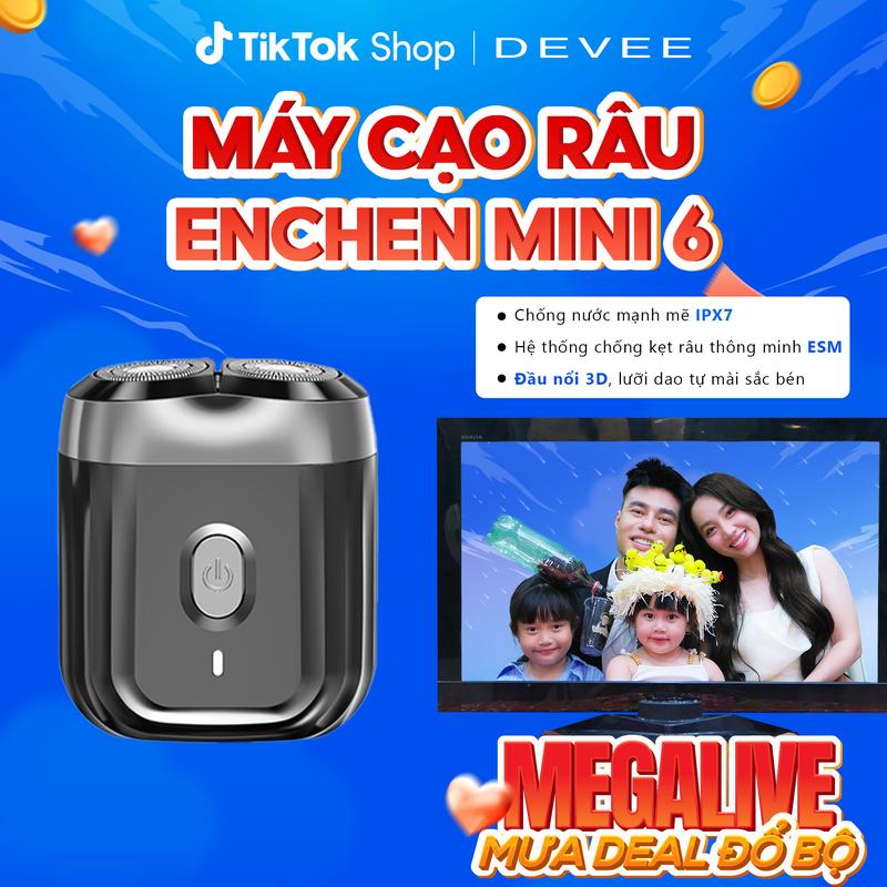 [ Enchen x Dương Lâm ] Máy cạo râu Enchen Mini 6 lưỡi dao kép siêu mỏng đầu cạo nổi 3D chống nước IPX7 cạo khô & ướt - BH 6 tháng