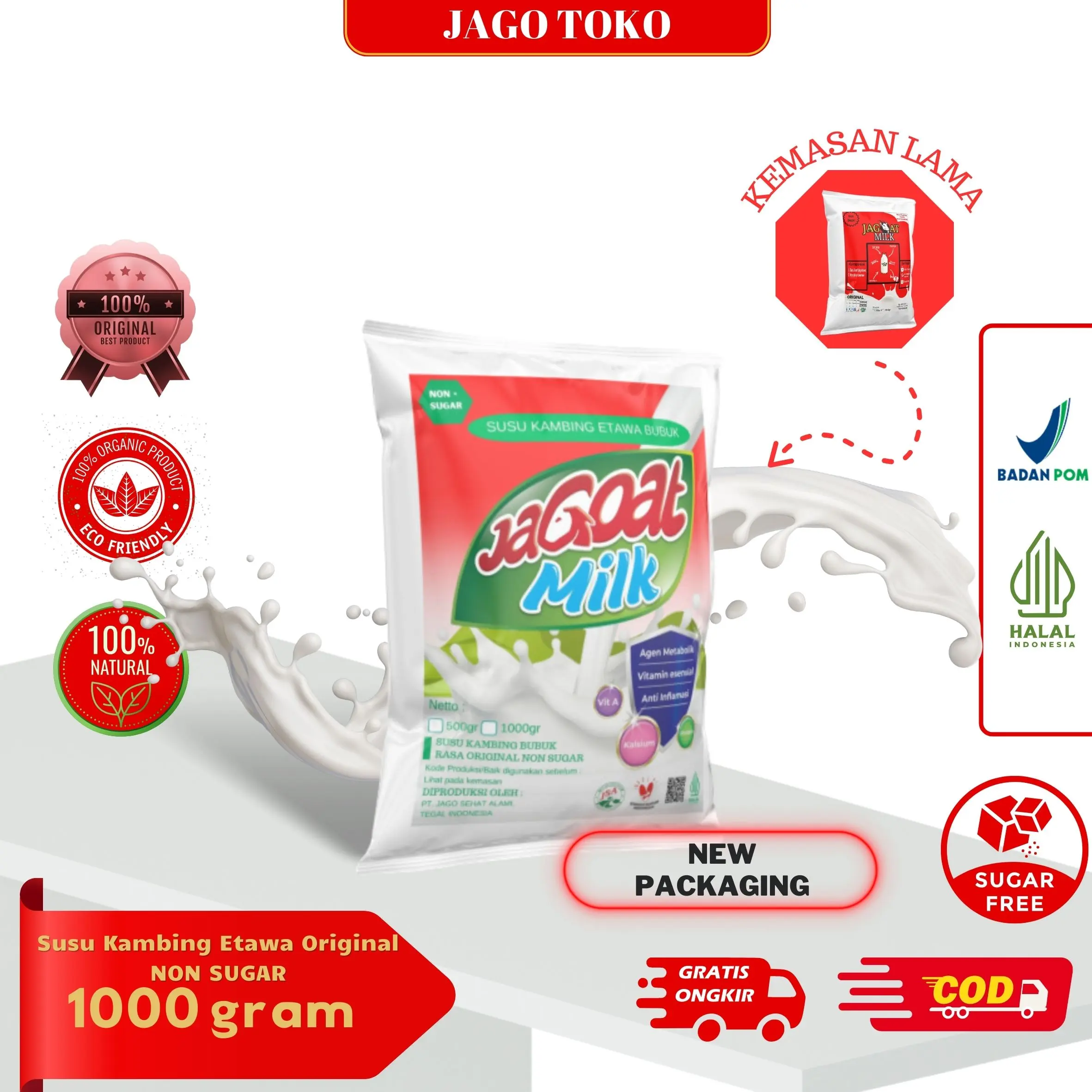 Susu kambing etawa bubuk 1kg kemasan almunium foil