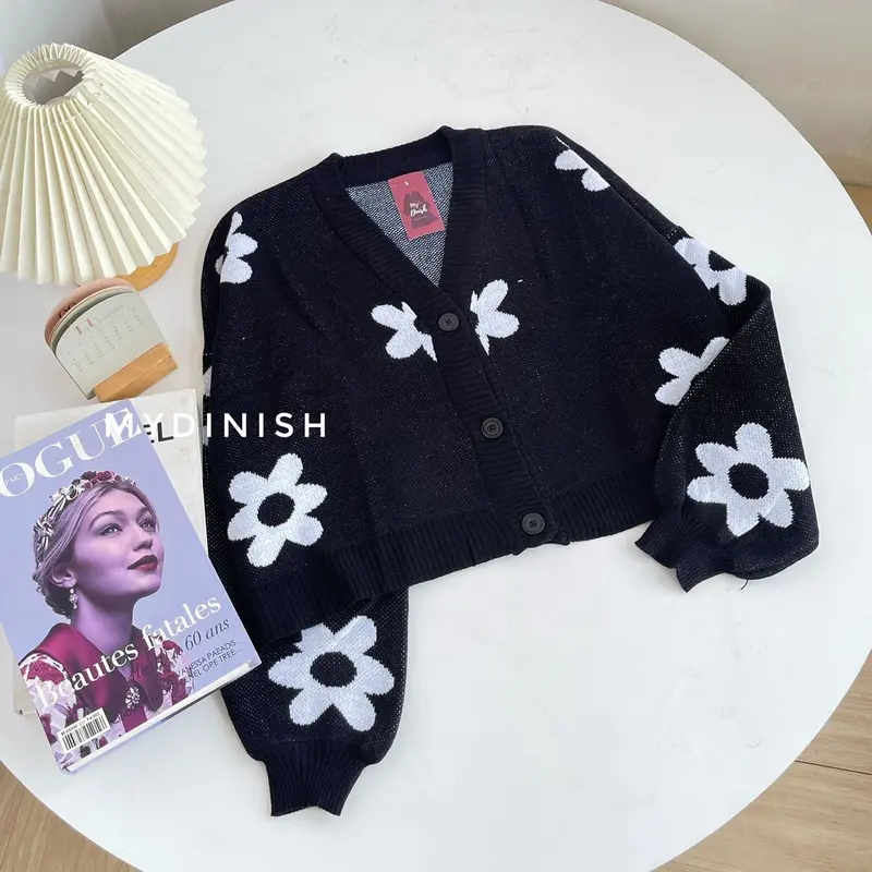 Loly Oversize Cardy - Cardigan Wanita Motif Flower Nyaman Outer 3
